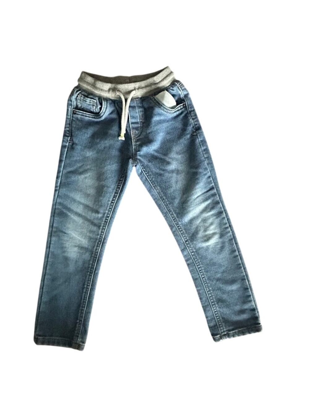 Cat & Jack Kids Size 5T Pull-On Knit Denim Stretch Blue Jeans Drawstring